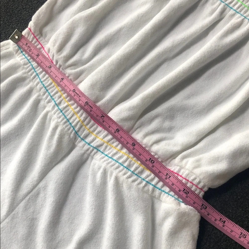 Arizona Jean Company Girls White Terry Swim Romper Coverup + 🌈 Size L (14-16)